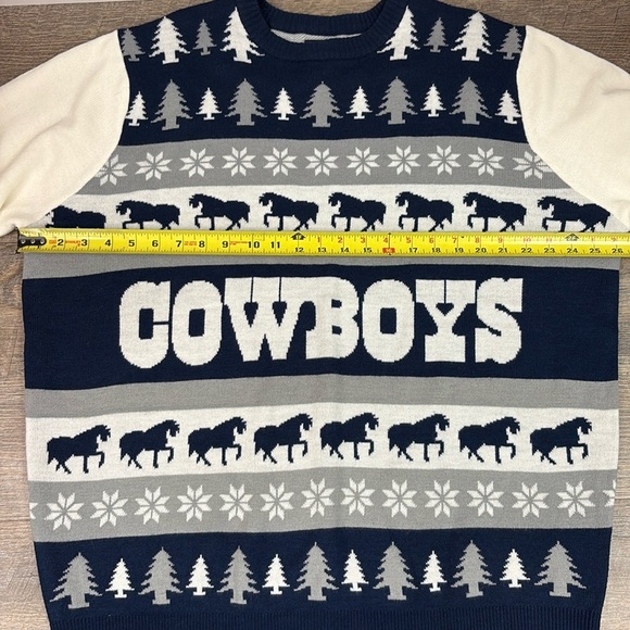 NFL Men’s Dallas Cowboys Wordmark Ugly Sweater Size 2XL - Picture 8 of 10